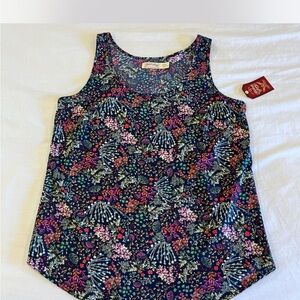 Faded Glory Floral Print Tank Top – Size Small